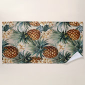 Tropische Ananas Bloem Strandlaken (Voorkant)
