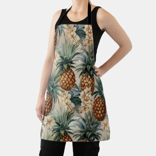 Tropische Ananas Bloemige Bruiloft Schort (Insitu)