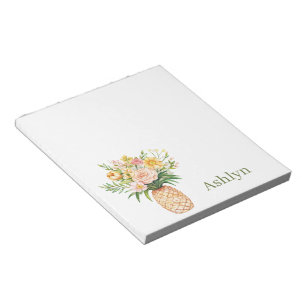 Tropische Ananas Blush Gele Bloem Notitieblok