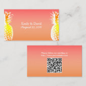 Tropische ananas bruiloft website invoegen informatiekaartje (Voorkant / Achterkant)
