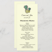 Tropische ananas Chic Gepersonaliseerde bruiloft M Menu (Voorkant / Achterkant)