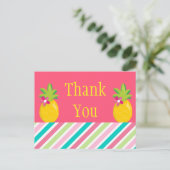 Tropische ananas dank je wel briefkaart (Staand voorkant)