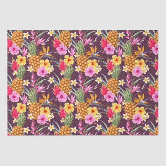 Tropische ananas en bloem tissuepapier (Voorkant)