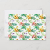 Tropische Ananas & Hibiscus bruiloft RSVP Kaartje (Achterkant)
