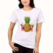 Tropische ananas & Hibiscus T-shirt
