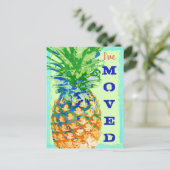 Tropische Ananas Ik ben verhuisd Nieuw adres Verhu Aankondigingskaart (Staand voorkant)