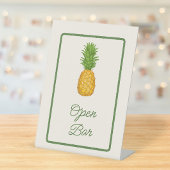 Tropische Ananas Kust Open Bar Huwelijk Reclamebord Met Voetstuk