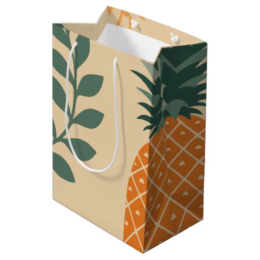 tropische ananas medium cadeauzakje (Achterkant Gekanteld)