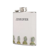 Tropische ananas met naam heupfles (Links)