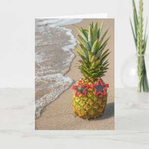 Tropische ananas op het strand kaart