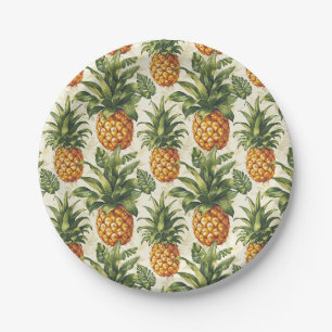Tropische Ananas Papieren Borden Feestelijke Tafel Bordje