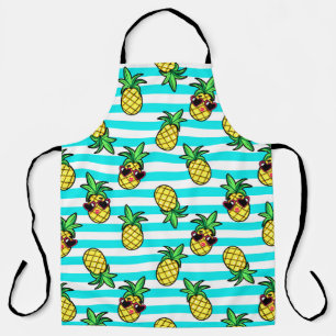 Tropische ananas: Retro zonnebril patroon. Schort