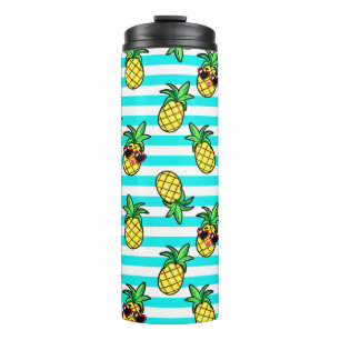 Tropische ananas: Retro zonnebril patroon. Thermosbeker