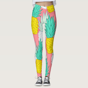 Tropische ananas: rode Cartoon Chic. Leggings