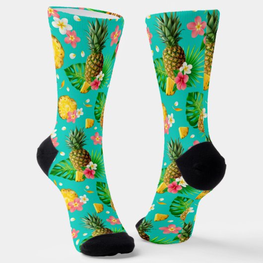 tropische ananas sokken (Gebogen)