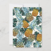 Tropische Ananas & String Lights Sweet 16 Party Kaart (Achterkant)