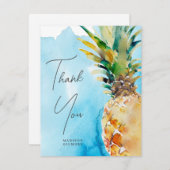 Tropische ananas Waterverf bruiloft bruids Bedankkaart (Voorkant / Achterkant)