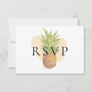 Tropische Ananas Waterverf Bruiloft Menu Keuze