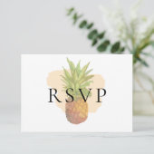 Tropische Ananas Waterverf Bruiloft Menu Keuze (Staand voorkant)