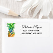 Tropische ananas wit retouradres etiket (Insitu)