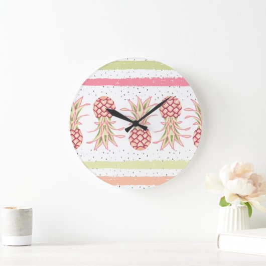 Tropische ananas zomer naadloze print grote klok (Huis)