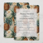 Tropische ananassen Floral Vrijgezellenfeest Kaart (Voorkant / Achterkant)