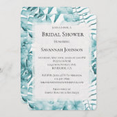 Tropische Aqua Blue Bloembladeren Vrijgezellenfees Kaart (Voorkant / Achterkant)