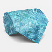 Tropische Aqua Blue Leaves Stropdas (Opgerold)