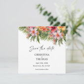 Tropische Aquarel Bloemige Bewaar de Datum Save The Date (Staand voorkant)