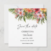 Tropische Aquarel Bloemige Bewaar de Datum Save The Date (Voorkant)