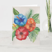 Tropische Aquarel Bloemige Botanische Wenskaart