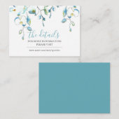 Tropische Aquarel Botanische Gastdetails Inzetstuk Informatiekaartje (Voorkant / Achterkant)