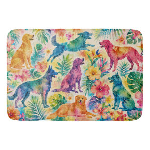 Tropische Aquarel Honden Badmat
