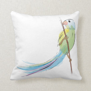 Tropische aquarel vogel kussen