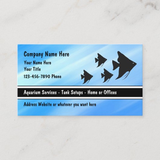 Tropische Aquarium Visitekaartjes Design Sjabloon (Voorkant)