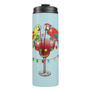 Tropische ara's Drink wijn Thermosbeker
