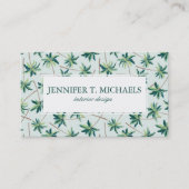 Tropische Australische valstpalm | Monogram Visitekaartje (Voorkant)