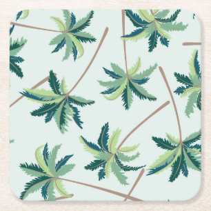 Tropische Australische valstpalm Vierkante Kartonnen Onderzetter