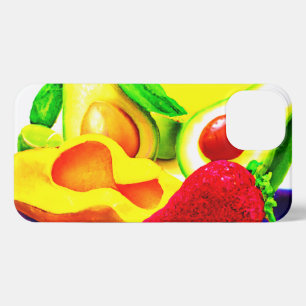 Tropische Avocado, aardbei en Mango. Bestel nu iPhone 13 Hoesje