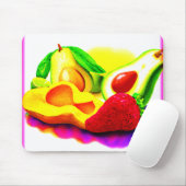 Tropische Avocado, aardbei en Mango. Bestel nu Muismat (Met muis)