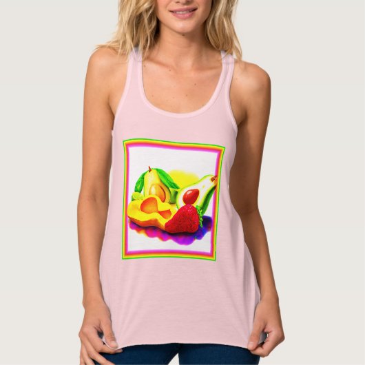 Tropische Avocado, aardbei en Mango. Bestel nu Tanktop (Voorkant)