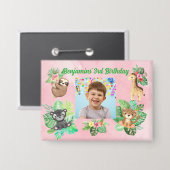 Tropische Baby Dieren Button Kids Verjaardag Favor (Voorkant / Achterkant)