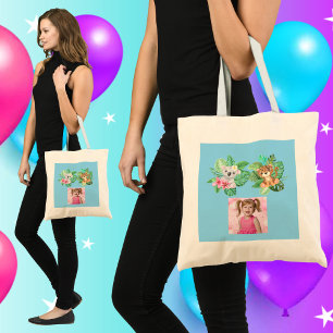 Tropische Baby Dieren Canvas tas Kids Verjaardag F