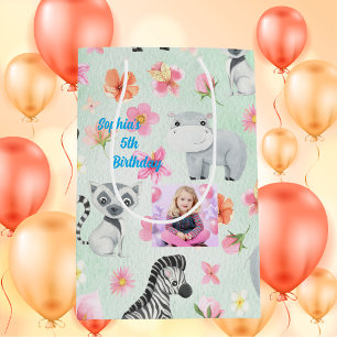 Tropische Baby Dieren Gift Bag voor Kids Verjaarda Medium Cadeauzakje
