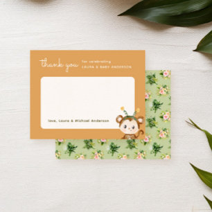 Tropische Baby Shower in de Apenjungle Bedankkaart