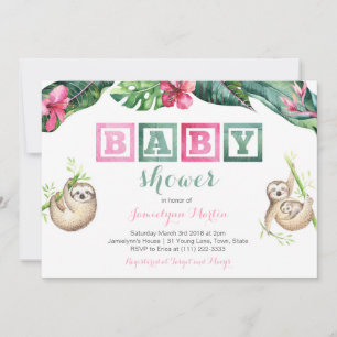 Tropische Baby shower met lasteleggen Kaart