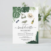 Tropische bacheloretpartij nodigt reisroute uit kaart (Staand voorkant)