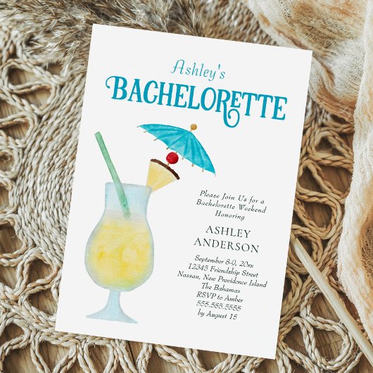 Tropische Bachelorette Party met Pina Colada Kaart