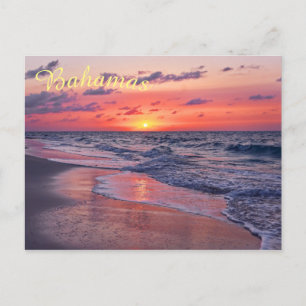 Tropische Bahamas Sunset Paradise Beach Briefkaart