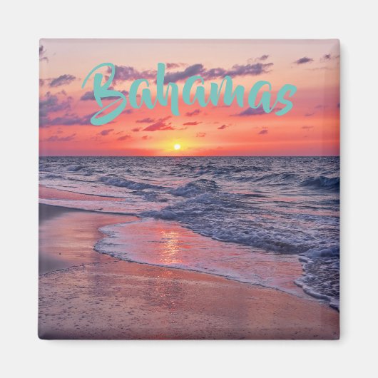 Tropische Bahamas Sunset Paradise Beach Magneet (Voorkant)